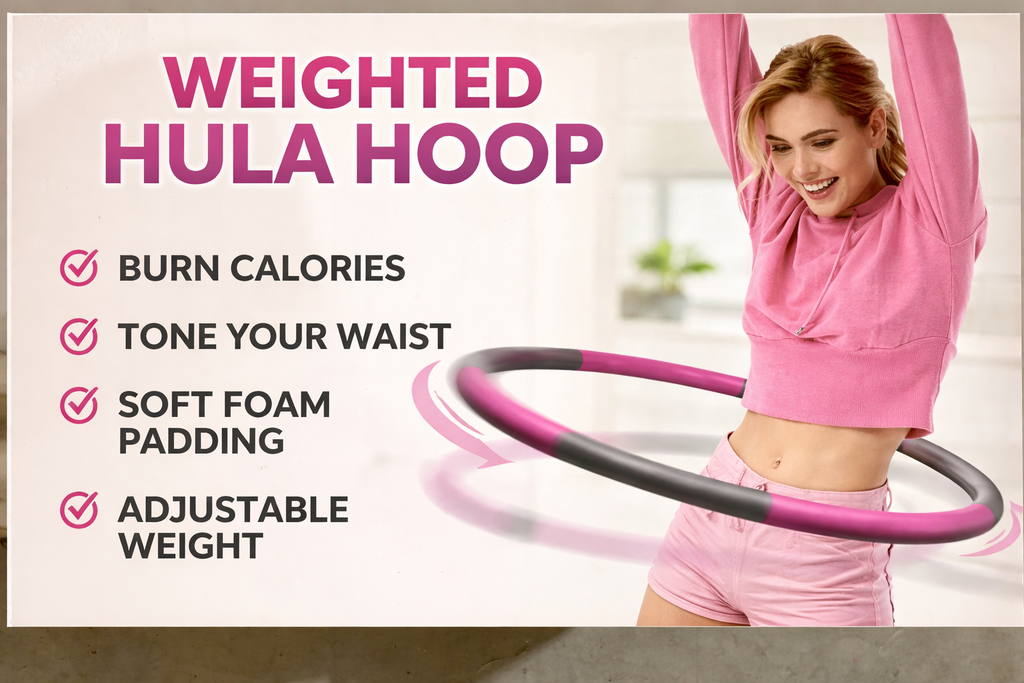 Fitness Hula Hoop for Adults – Weighted Exercise Hoop for Waist Slimming, Core Workout & Home Fitness