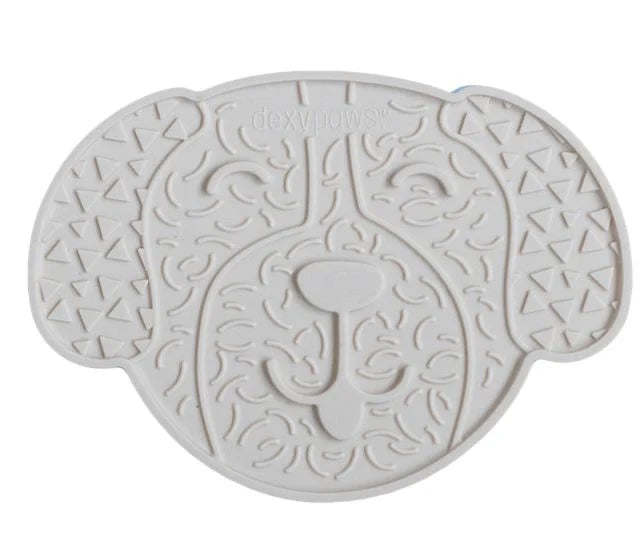 Dexypaws Dog Head Enrichment Lick Mat – White