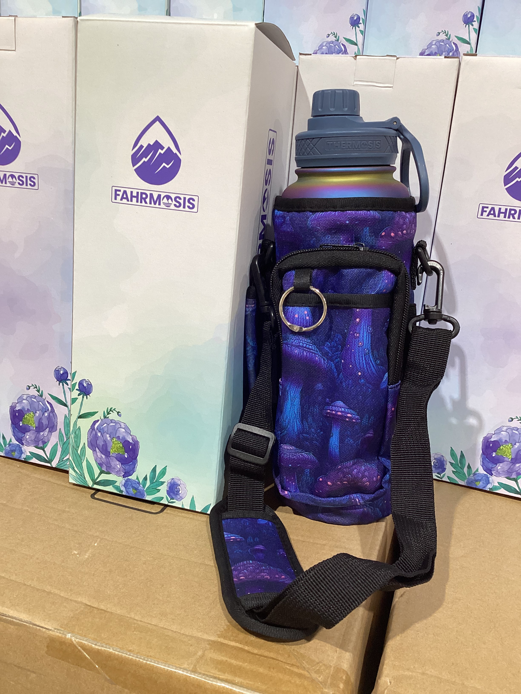 FAHRMOSIS Insulated Stainless Steel Water Bottle With Sleeve - 40 Oz