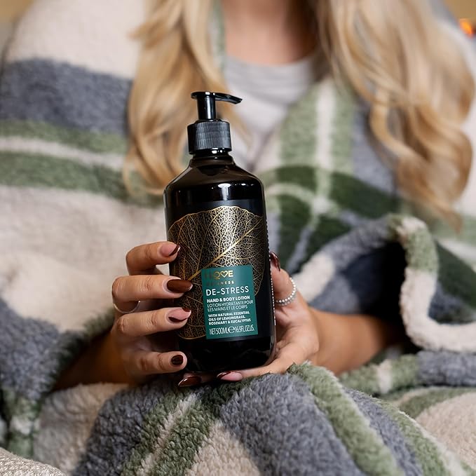 I Love Wellness De-Stress Hand & Body Lotion – Hydrating Lotion with Lemongrass, Rosemary & Eucalyptus, 500 ml (16.9 fl oz)