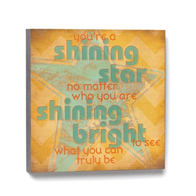 “Shining Star” Inspirational Wall Art Canvas – Vintage Typography Motivational Décor