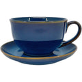 Blue Ceramic Cup and Plate Set – Stylish Coffee & Tea Cup with Matching Saucer