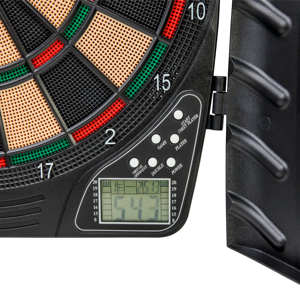Unicorn ELX300 Electronic Dartboard Cabinet Set with LCD Display & Soft Tip Darts