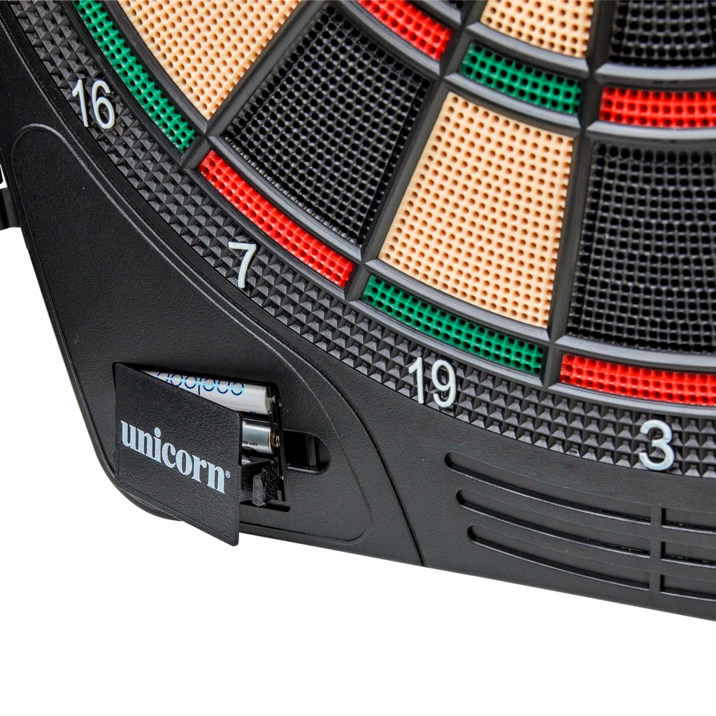 Unicorn ELX300 Electronic Dartboard Cabinet Set with LCD Display & Soft Tip Darts