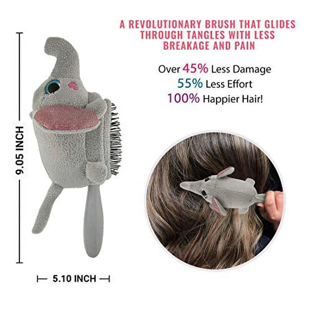 Wet Brush Plush Brush Elephant – Kids Detangling Hair Brush, Gentle & Pain-Free for All Hair Types