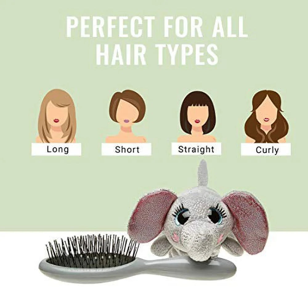 Wet Brush Plush Brush Elephant – Kids Detangling Hair Brush, Gentle & Pain-Free for All Hair Types