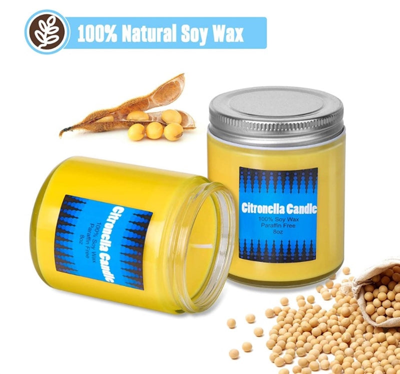 Citronella Scented Soy Wax Outdoor & Indoor Candle Gift Set, 4 x 8 Oz