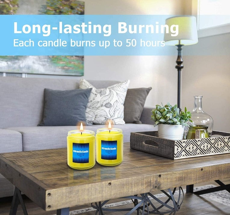 Citronella Scented Soy Wax Outdoor & Indoor Candle Gift Set, 4 x 8 Oz