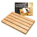 Bamboo Bathroom Shower Mat – Non-Slip Waterproof Wooden Bath Mat (Natural Bamboo Spa Style)