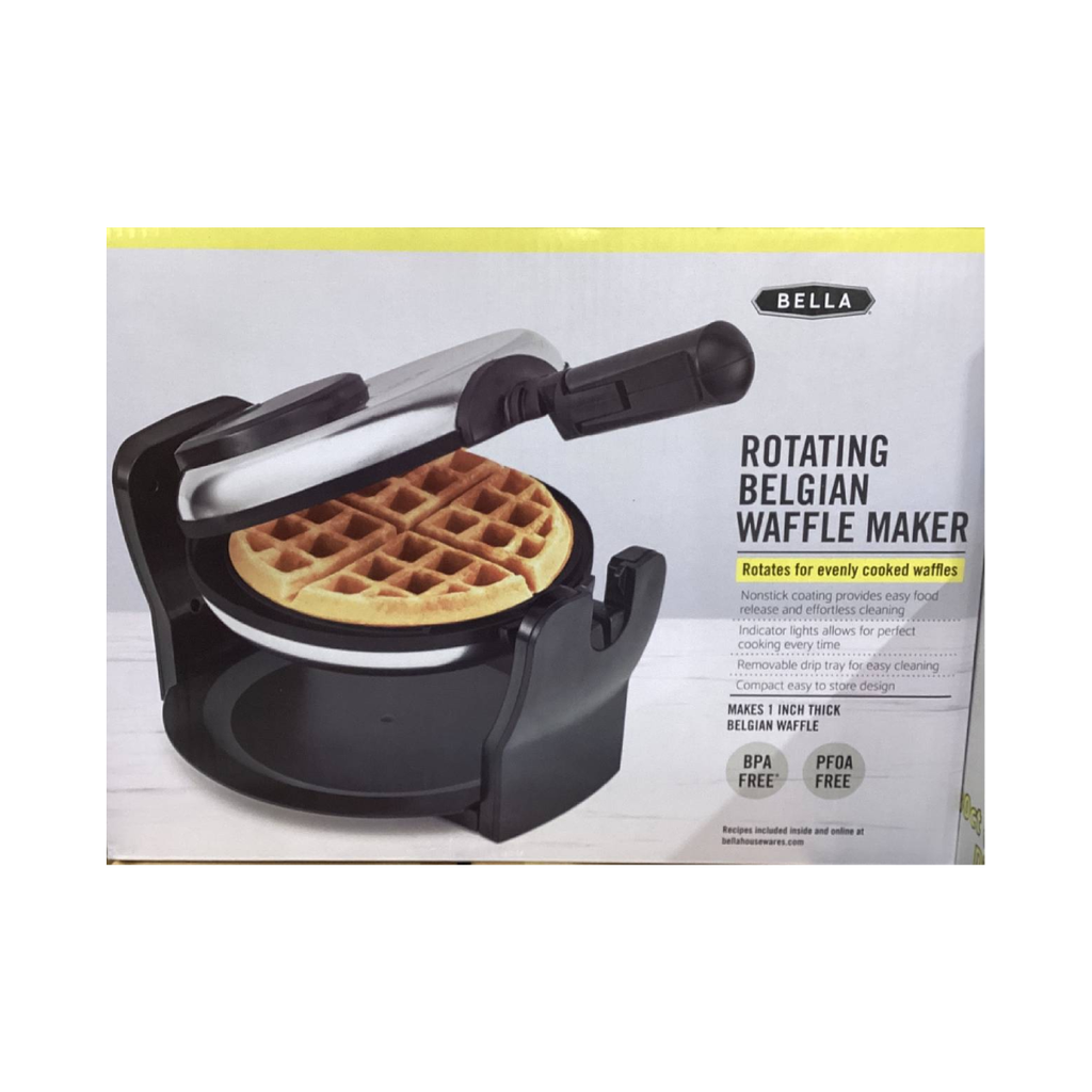 Bella Rotating Belgian Waffle Maker – Nonstick Flip Waffle Iron, 1-Inch Thick Waffles, BPA & PFOA Free