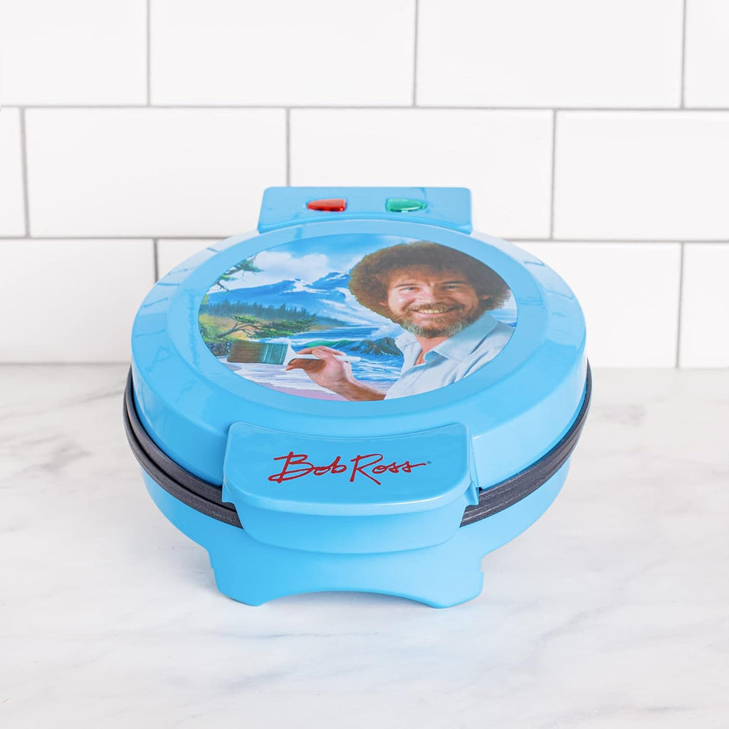 Bob Ross Waffle Maker – Non-Stick Electric Waffle Iron | Fun Breakfast Appliance (Official Design)
