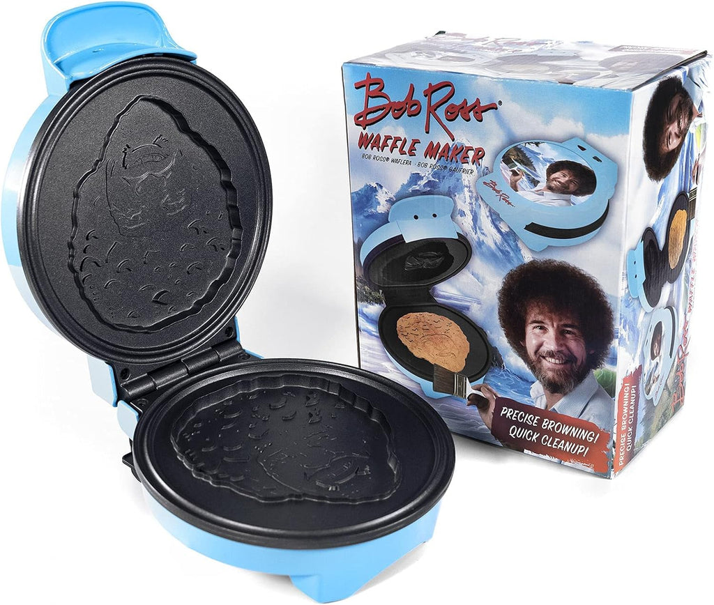 Bob Ross Waffle Maker – Non-Stick Electric Waffle Iron | Fun Breakfast Appliance (Official Design)