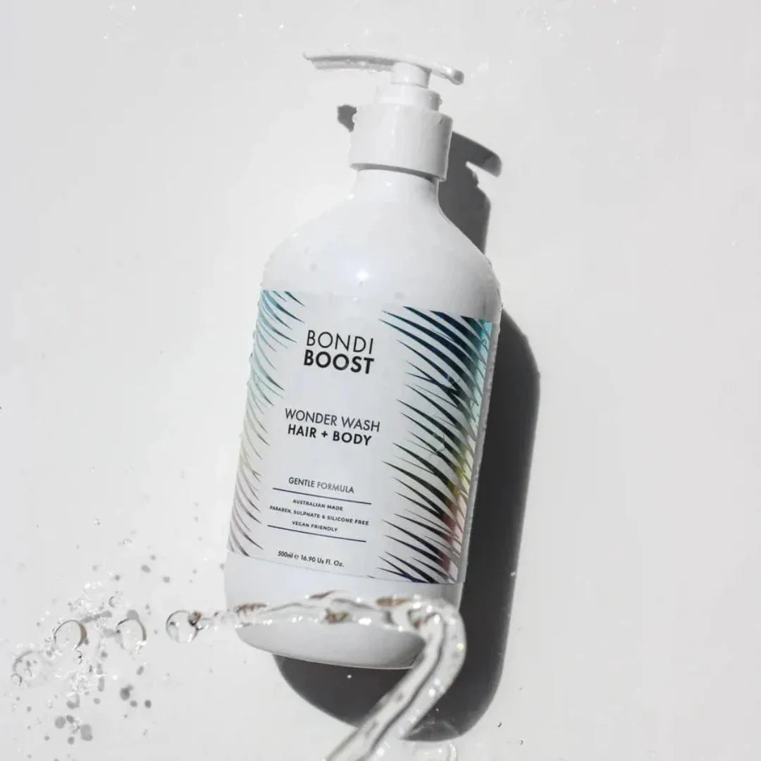 Bondi Boost Wonder Wash Hair + Body Cleanser – Gentle Formula (500 ml / 16.90 fl oz)