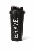 BRAVE Clear Shaker Bottle with Flip Lid – Leak-Proof Gym Protein Mixer Bottle