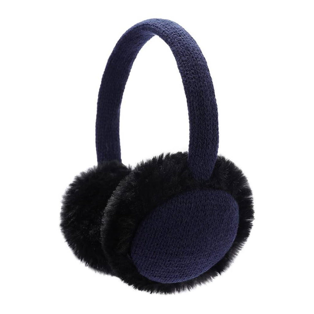 Brook + Bay Kids Plush Animal Earmuffs - Cozy Winter Ear Warmers for Boys & Girls - Navy Blue