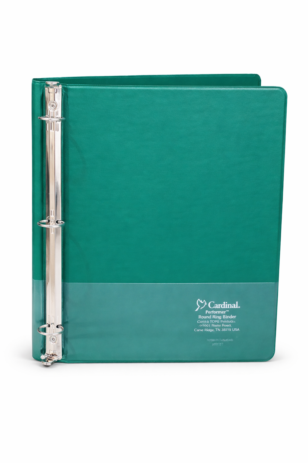 Cardinal Performer 3-Ring Binder – Durable Round Ring Binder with Clear Overlay, Letter Size (8.5" x 11"), Green