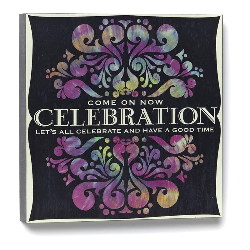“Celebration” Decorative Wall Art Canvas – Colorful Typography & Floral Design Wall Décor