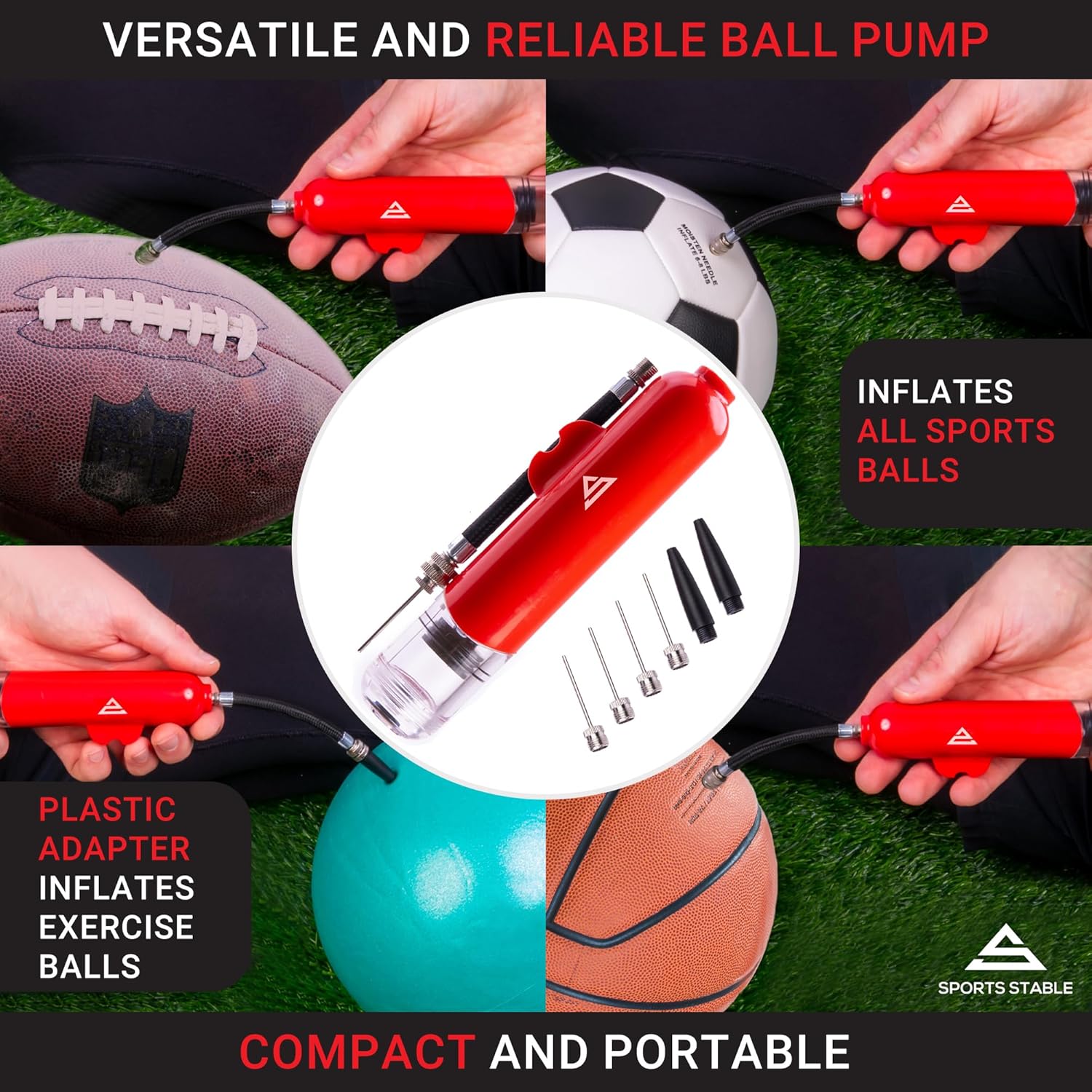 Daisy Dual Action Ball Pump – High Efficiency Hand Pump for Sports Balls (Basketball, Soccer, Volleyball)
