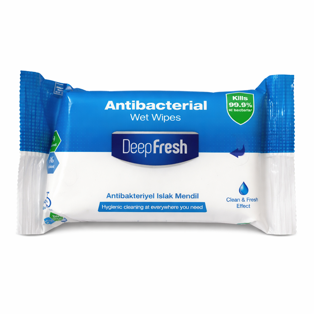 Deep Fresh Antibacterial Wet Wipes – Travel Pack (Kills 99.9% of Bacteria)