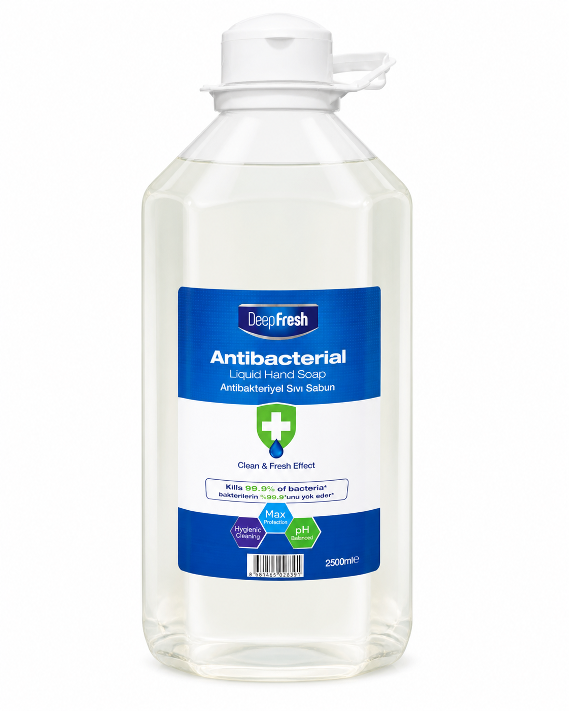 DeepFresh Antibacterial Liquid Hand Soap – Clean & Fresh Effect, 2500 ml