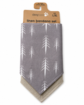 Dexypaws 2-Piece Linen Dog Bandana Set – Mauve & Sage Green (L/XL)