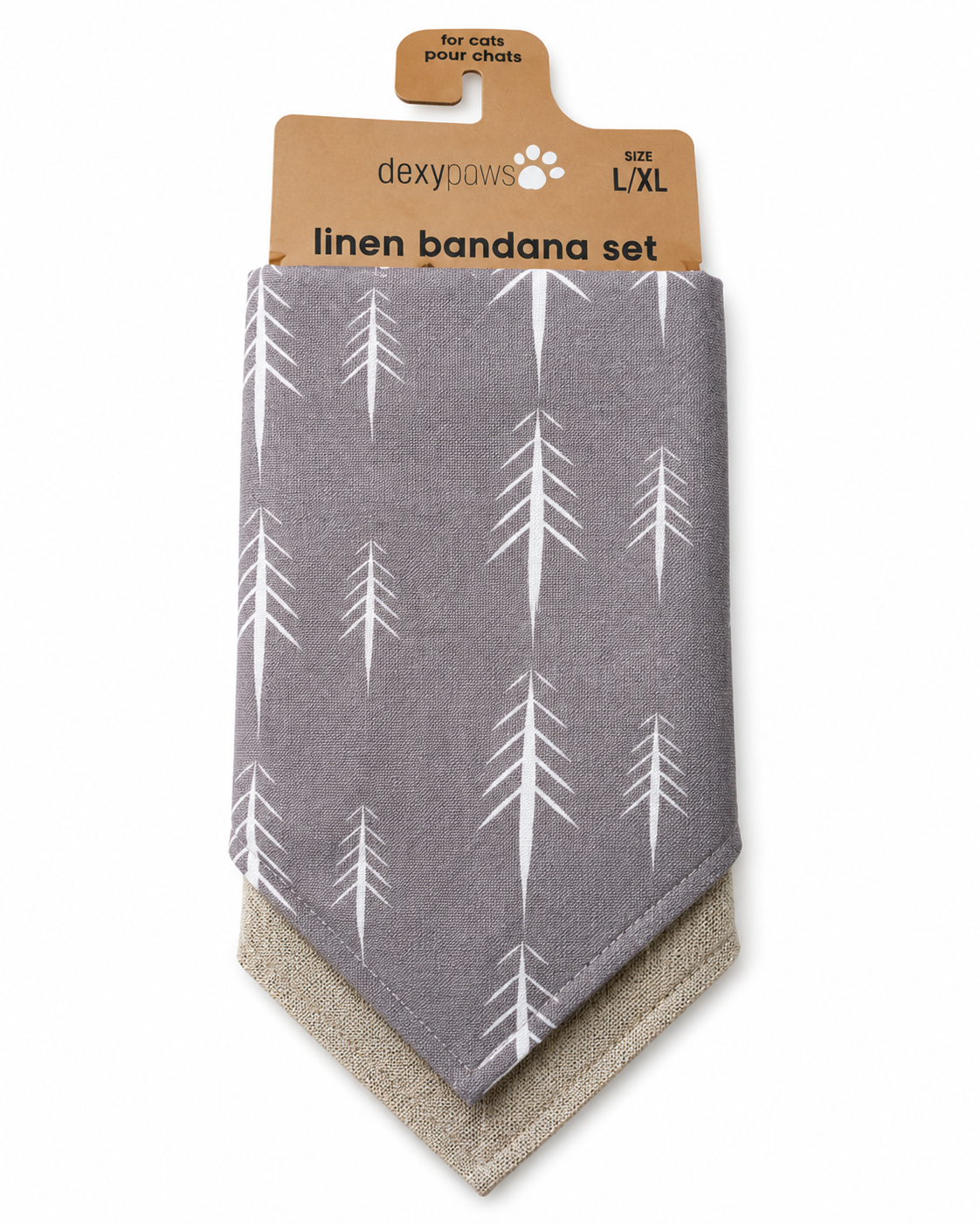 Dexypaws 2-Piece Linen Dog Bandana Set – Mauve & Sage Green (L/XL)