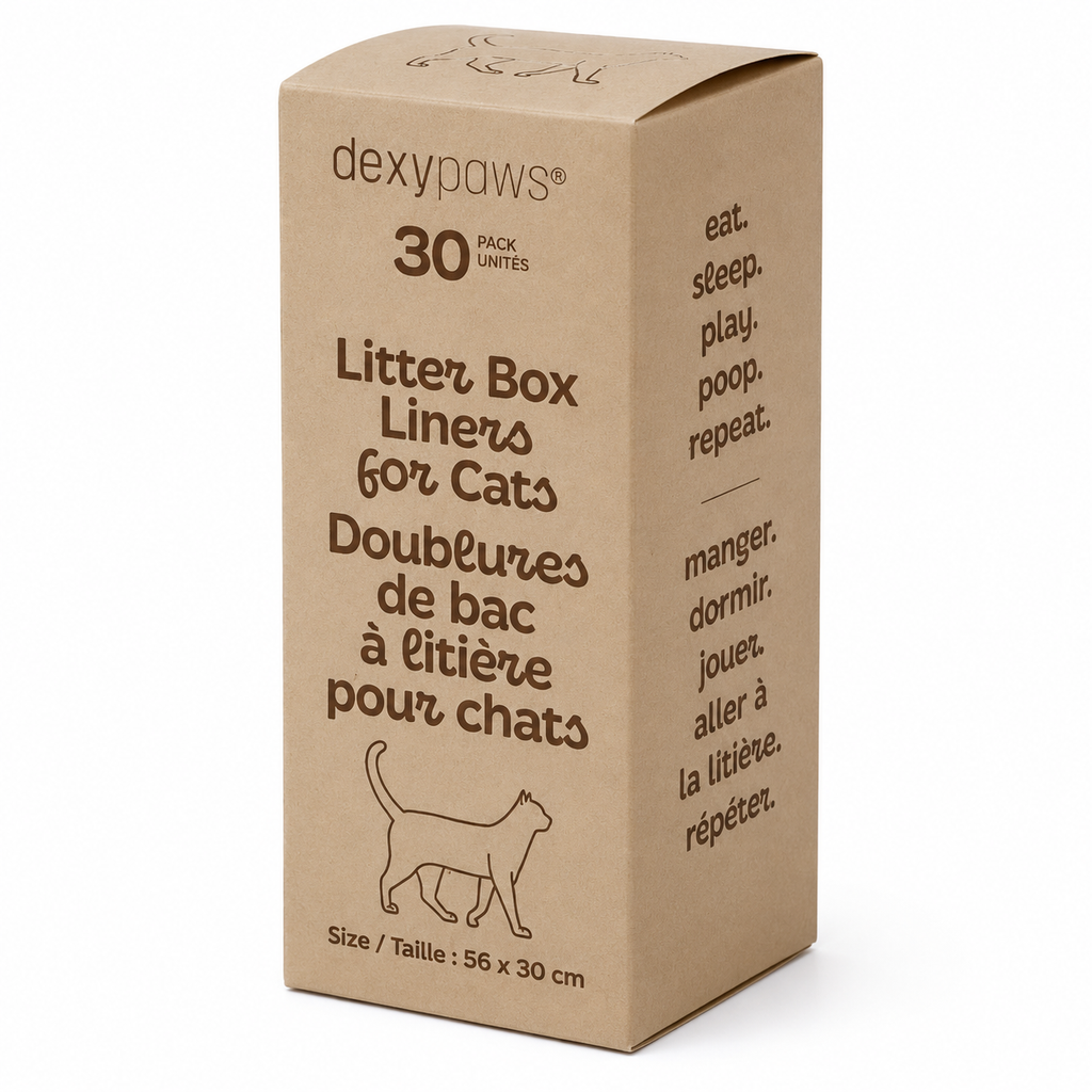 Dexypaws 30-Piece Cat Litter Box Liners – 55 × 30 cm