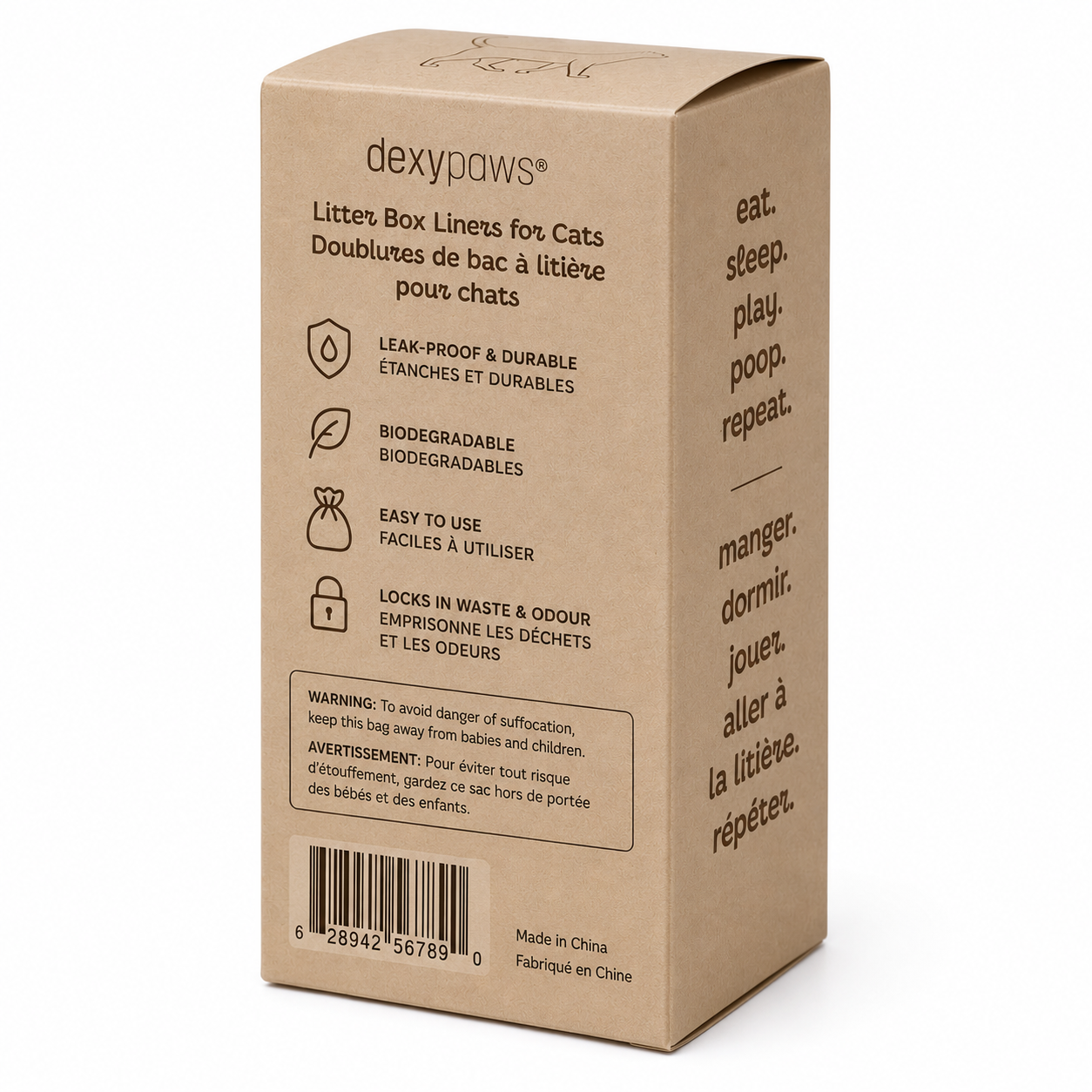 Dexypaws 30-Piece Cat Litter Box Liners – 55 × 30 cm