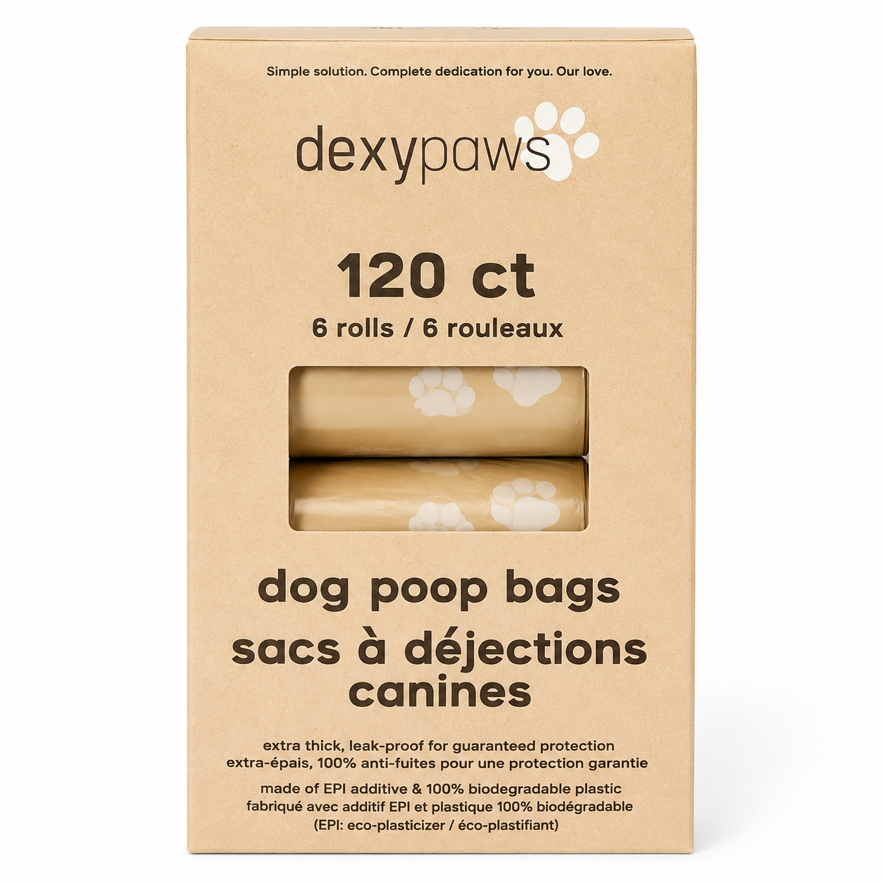 Dexypaws Beige Dog Poop Bags – 120 Count