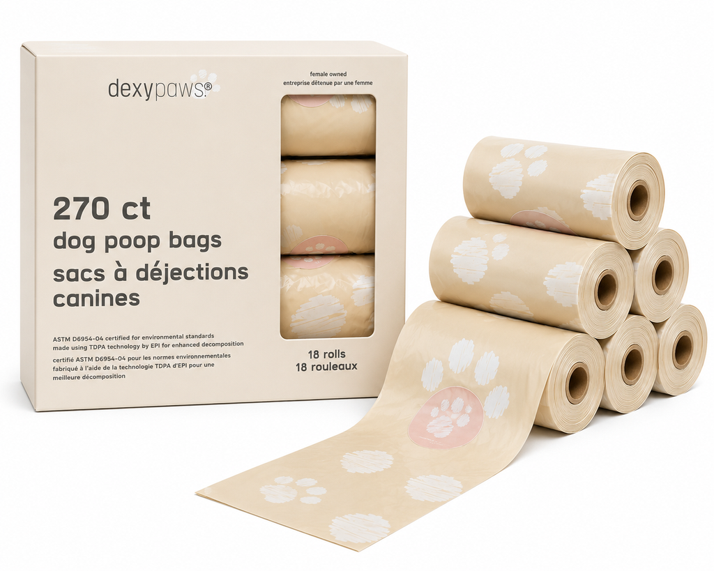 Dexypaws Beige Dog Poop Bags – 270 Count