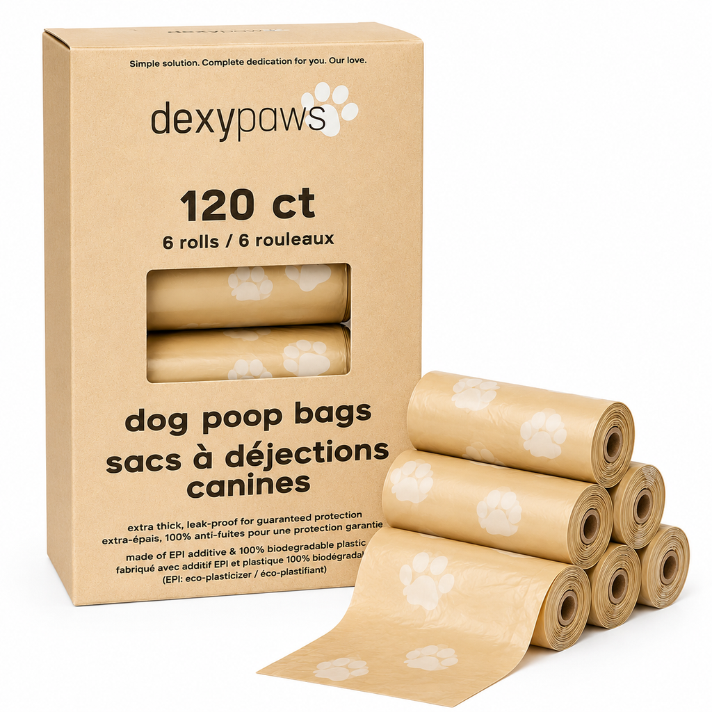 Dexypaws Beige Dog Poop Bags – 120 Count