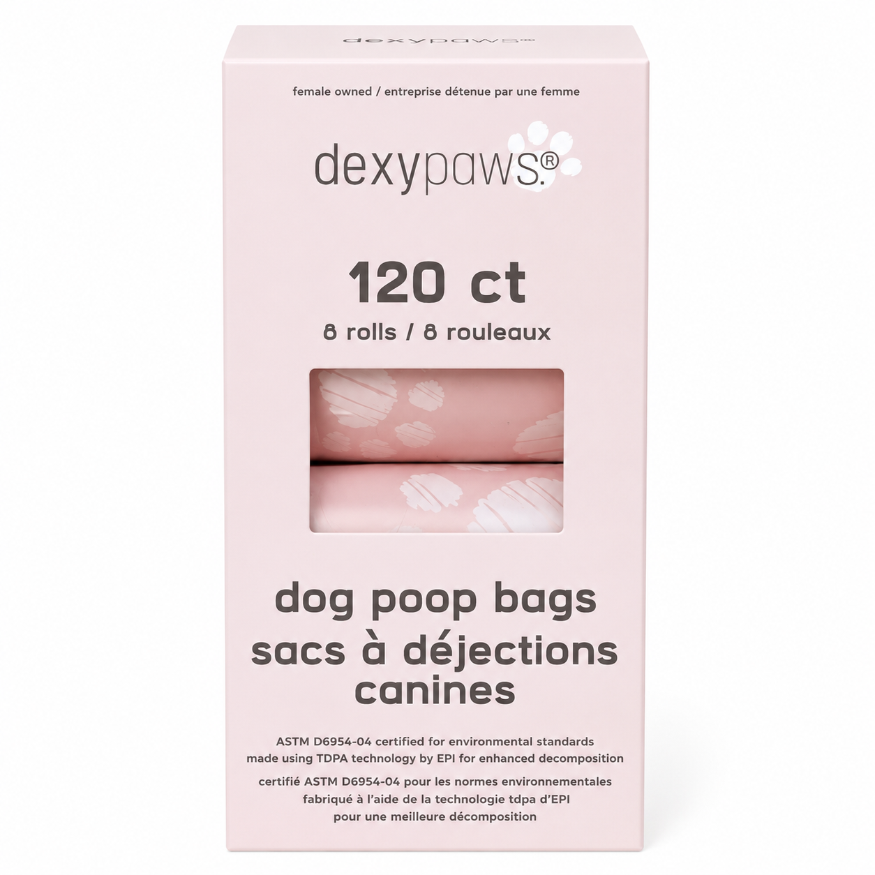 Dexypaws Blush Pink Dog Poop Bags – 120 Count