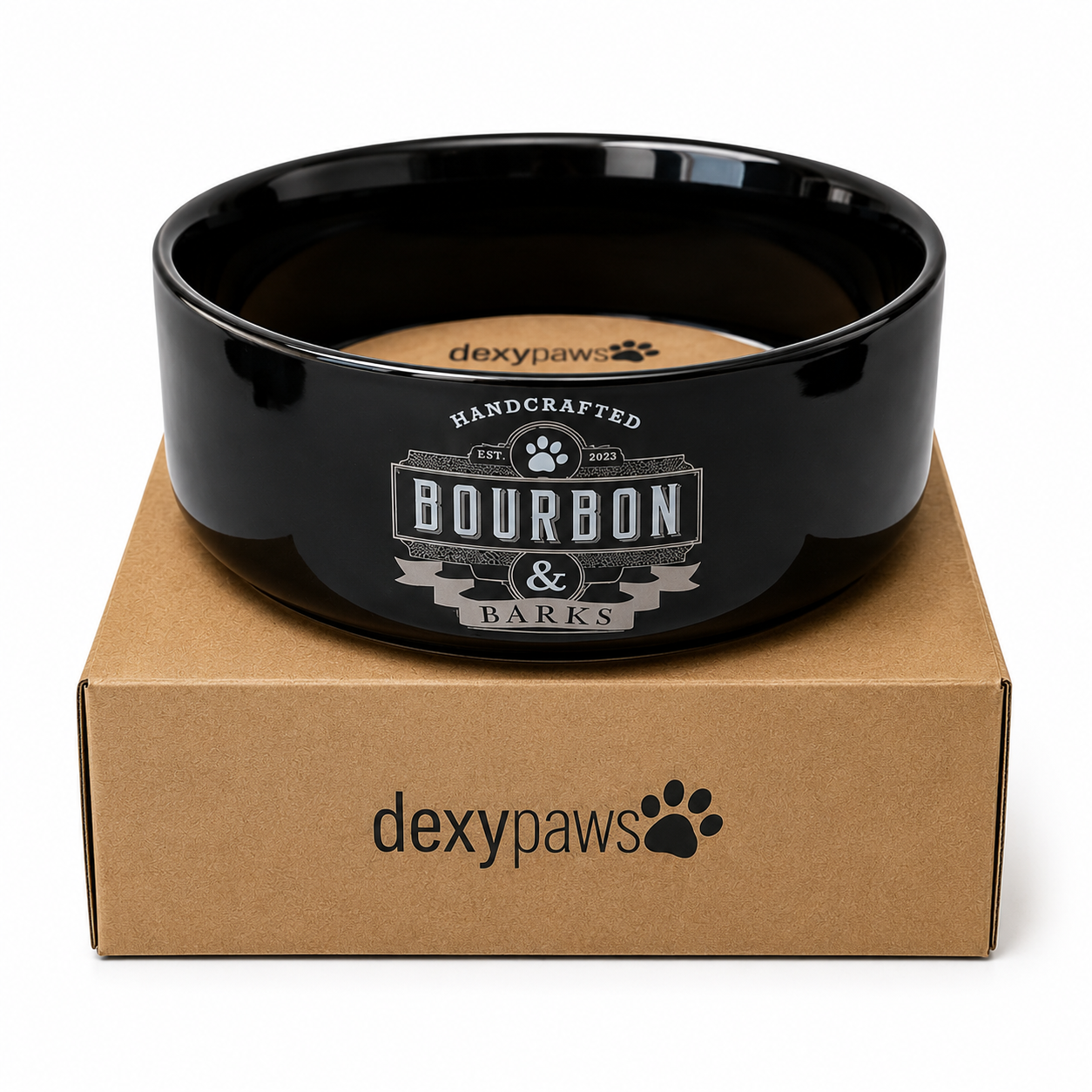 Dexypaws Bourbon Ceramic Dog Bowl – 50oz (8 Inches)