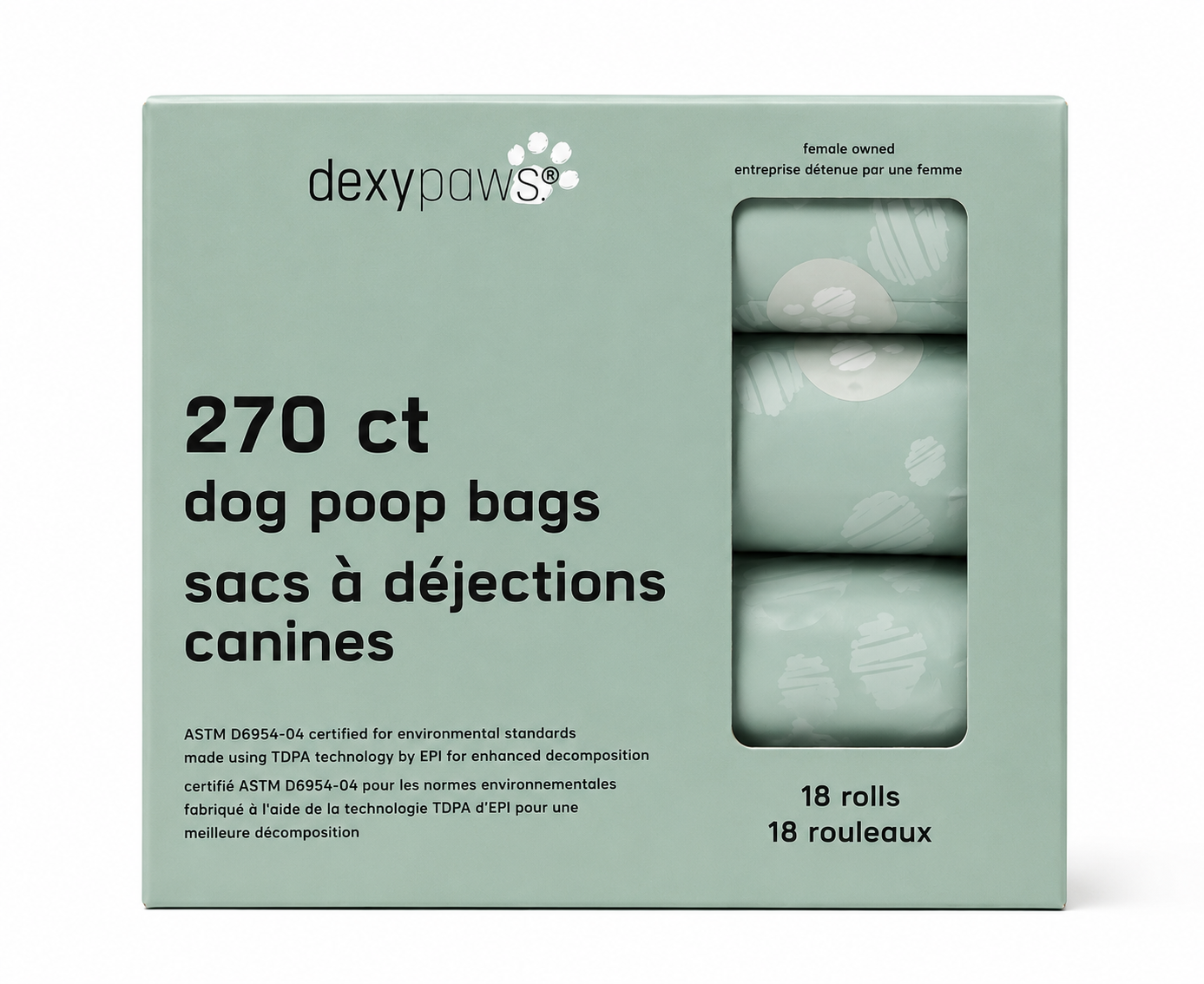 Dexypaws Sage Green Dog Poop Bags – 270 Count