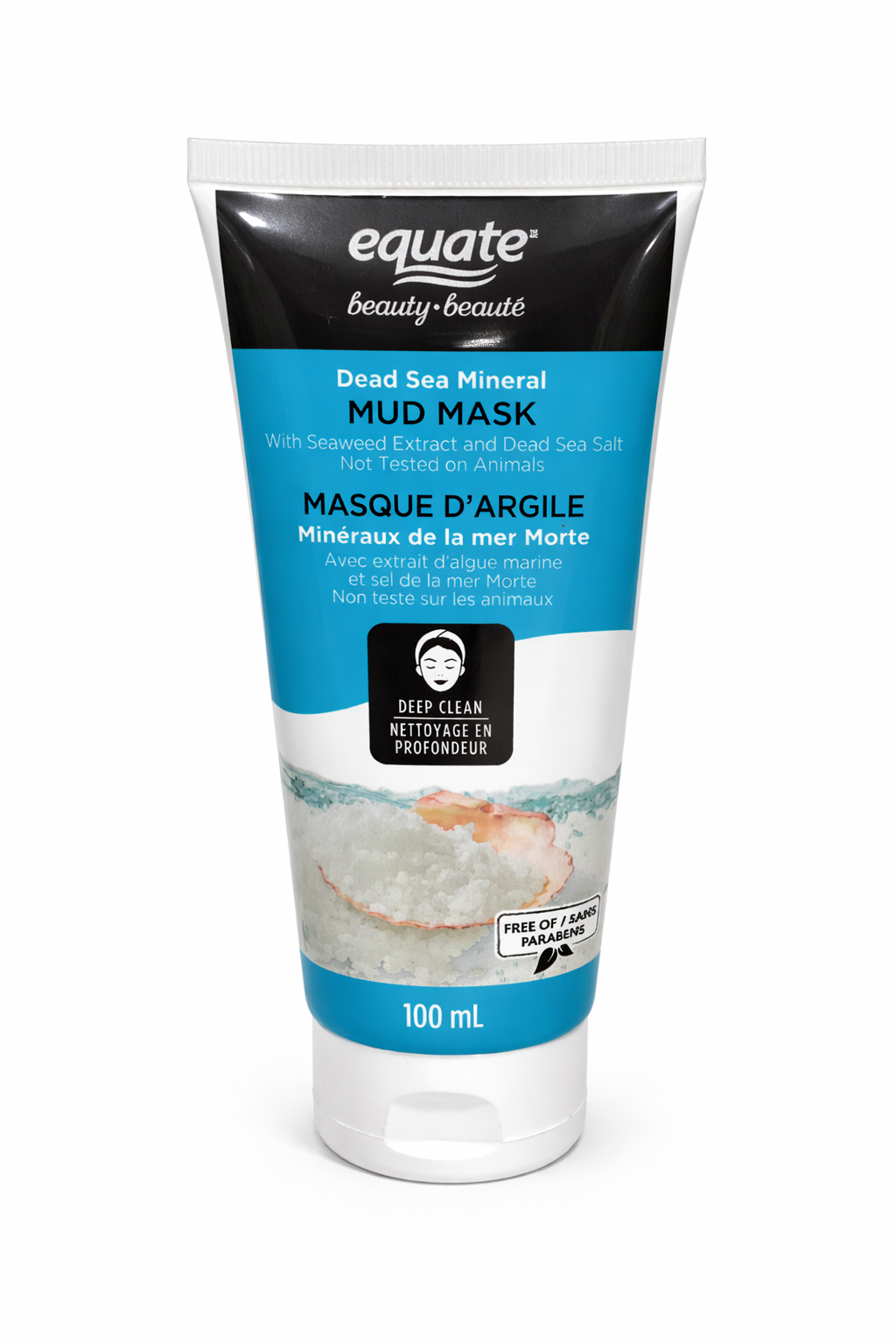 Equate Beauty Dead Sea Mineral Mud Mask – Deep Cleansing Face Mask with Seaweed Extract & Dead Sea Salt, Paraben-Free, 100 mL