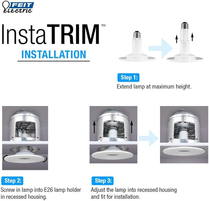 Feit Electric 4” LED InstaTrim Recessed Light – 45W Equivalent – 2 Pack