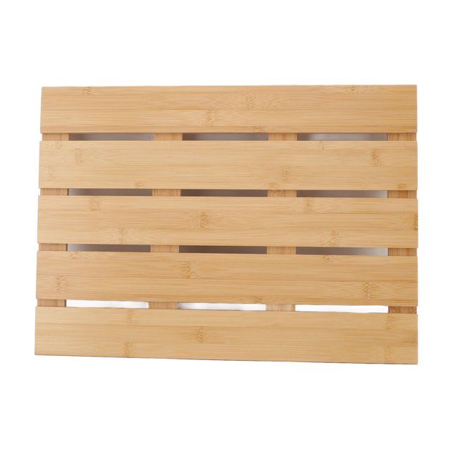 Bamboo Bathroom Shower Mat – Non-Slip Waterproof Wooden Bath Mat (Natural Bamboo Spa Style)