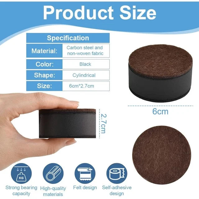 Furniture Leg Floor Protectors with Felt Pads – Heavy-Duty Chair & Table Leg Caps | Anti-Scratch Floor Protectors (Bulk Pack) 32pcs