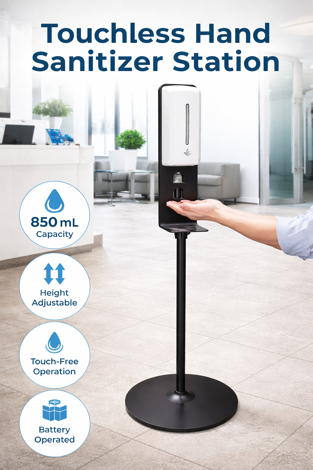 Fusion Touchless sanitizer dispenser packaging
