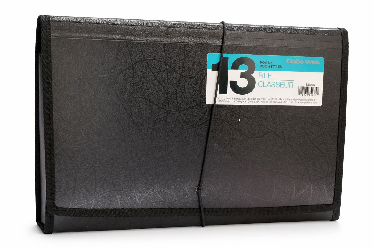 Globe-Weis 13-Pocket Expanding File Folder – Accordion Organizer with Elastic Closure for Documents, Bills & Office Storage (Letter Size)