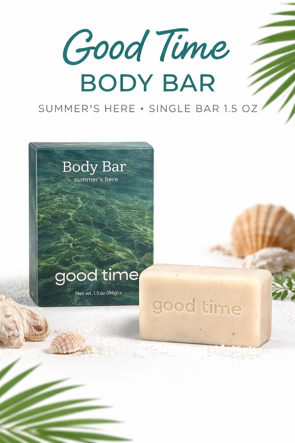 Good Time Body Bar Soap – Gentle Cleansing Moisturizing Bath Soap (1.5 oz / 36g)