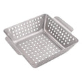 GOURMEO Stainless Steel Grill Basket – 8.2" x 8.2" x 2.7" BBQ Grilling Basket for Vegetables, Fish & Meat