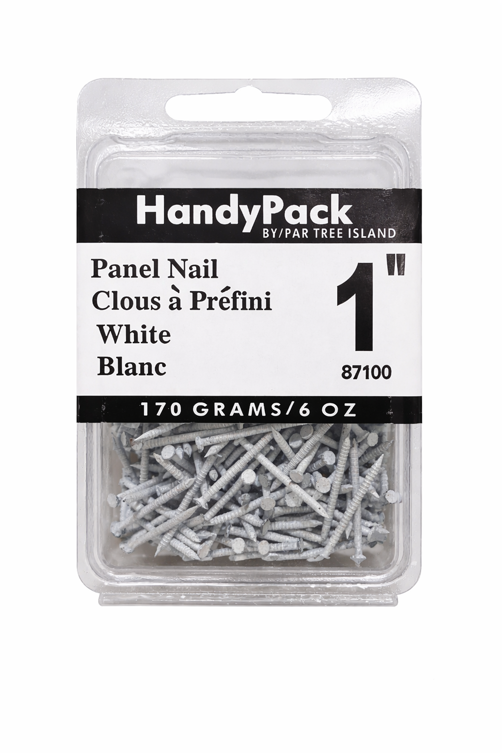 HandyPack 1” White Panel Nails – 170g (6 oz) Finishing Nails for Trim & Molding