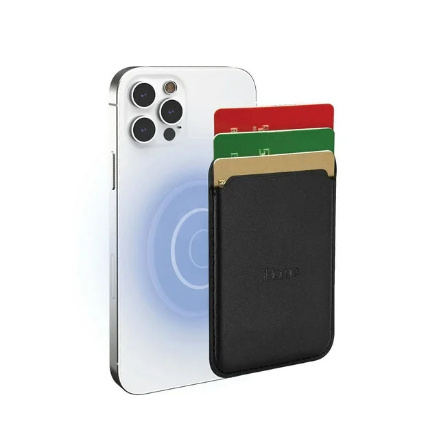 iHome Magnetic Vegan Leather Card Wallet for iPhone 12+
