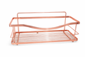 Kincmax Wall Mounted Bathroom Shelf – Rose Gold Metal Storage Rack with Guard Rail for Shower & Kitchen (2 Pack)