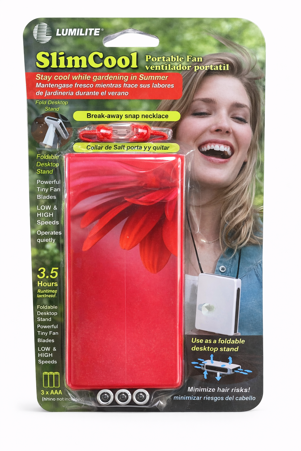 LumiLite SlimCool Portable Neck Fan – Hands-Free Personal Cooling Fan with Necklace Strap (Battery Operated)