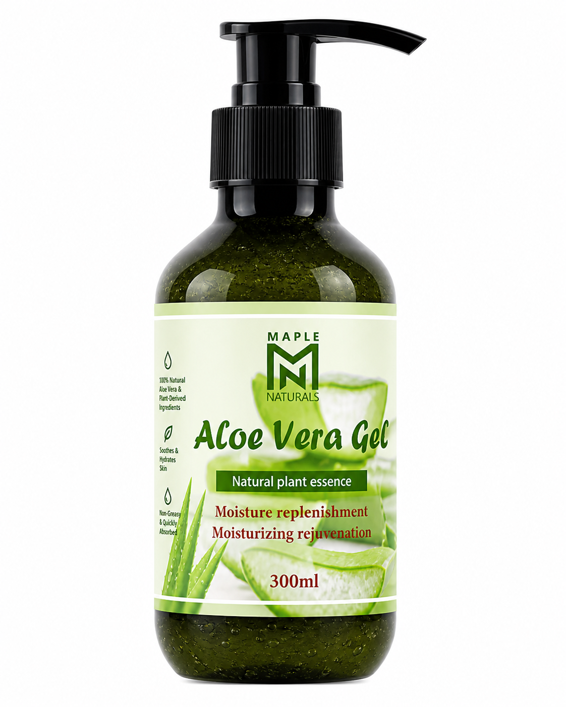 Maple Naturals Aloe Vera Gel – Natural Plant Essence Moisturizing & Hydrating Gel (300 ml)