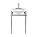 Moorefield Arlington 24-Inch Sink Console Vanity – Brushed Nickel Frame with Composite Marble Top