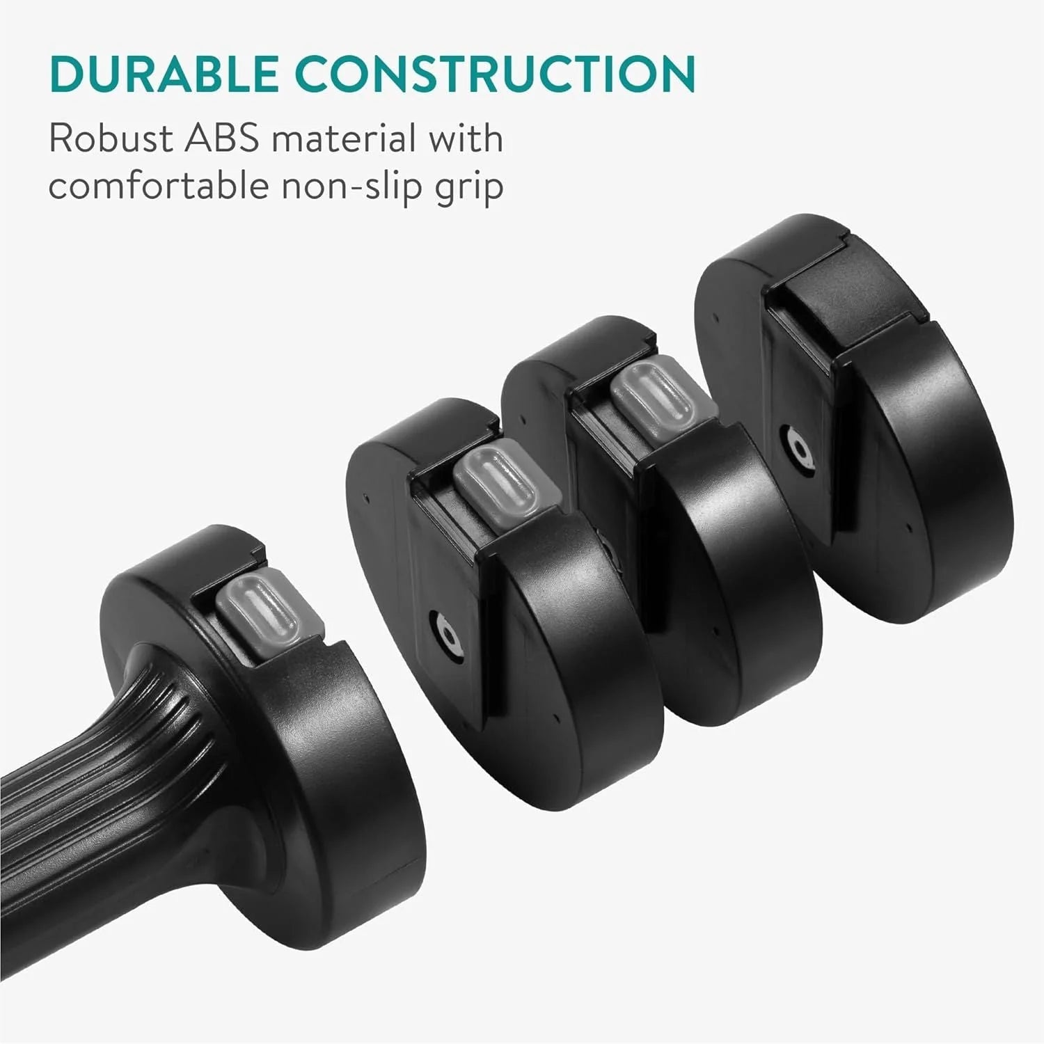 Navaris Adjustable Dumbbells Set – Compact Hand Weights for Women & Men with Non-Slip Grip (1kg–3.5kg Each) – Black