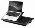 Navaris adjustable laptop desk with mouse pad phone stand and pen slot in black